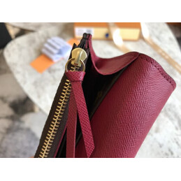 Replica Louis Vuitton Brown Monogram Burgundy Snap Emilie Wallet