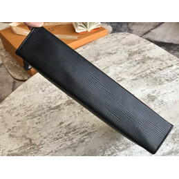 Replica Louis Vuitton Black Epi Leather Pochette Voyage MM Zip Pouch