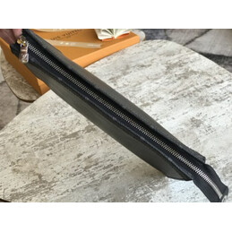 Replica Louis Vuitton Black Epi Leather Pochette Voyage MM Zip Pouch