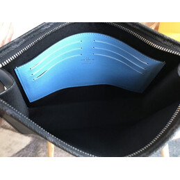 Replica Louis Vuitton Black Epi Leather Pochette Voyage MM Zip Pouch