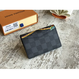 Replica Louis Vuitton Black Patchwork Pocket Organizer