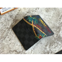 Replica Louis Vuitton Black Patchwork Pocket Organizer