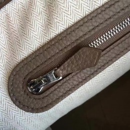 Replica Hermes Taupe Garden Party 30 Textured Leather Bag