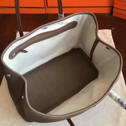 Replica Hermes Taupe Garden Party 30 Textured Leather Bag