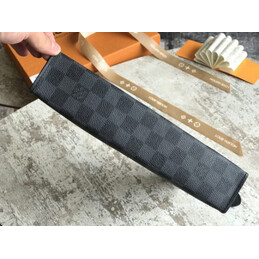 Replica Louis Vuitton Damier Graphite Travel Patch Pochette Voyage MM