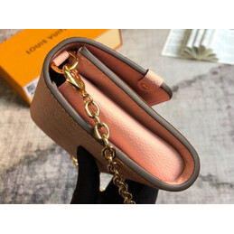 Replica Louis Vuitton Pale Pink Embossed Monogram Vavin Chain Wallet