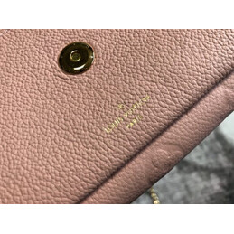 Replica Louis Vuitton Pale Pink Embossed Monogram Vavin Chain Wallet
