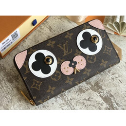 Replica Louis Vuitton Brown Monogram Dog Graphic Zippy Wallet