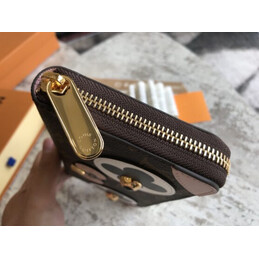 Replica Louis Vuitton Brown Monogram Dog Graphic Zippy Wallet