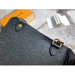 Replica Louis Vuitton Black Embossed Monogram Vavin Chain Wallet