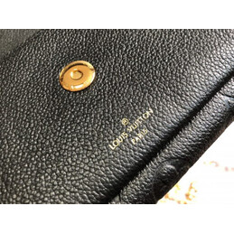 Replica Louis Vuitton Black Embossed Monogram Vavin Chain Wallet