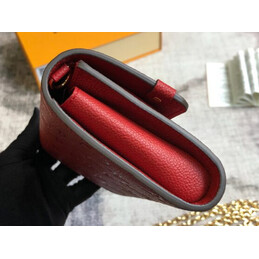 Replica Louis Vuitton Red Embossed Monogram Vavin Chain Wallet