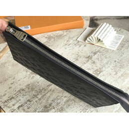 Replica Louis Vuitton Black Embossed Monogram Pochette Voyage MM