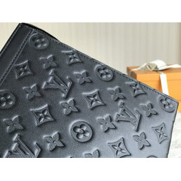 Replica Louis Vuitton Black Embossed Monogram Pochette Voyage MM
