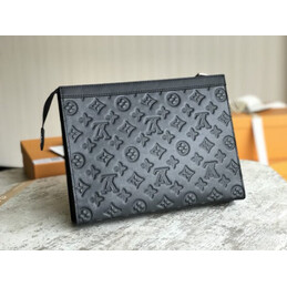 Replica Louis Vuitton Black Embossed Monogram Pochette Voyage MM