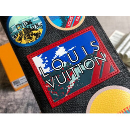 Replica Louis Vuitton Black Travel Sticker Zippy Organizer Wallet