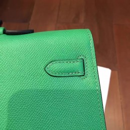 Replica Hermes Green Kelly Cut Clutch Gold Hardware