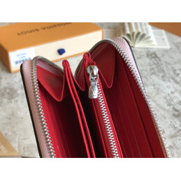 Replica Louis Vuitton Pale Pink Red White Stripe Zippy Wallet