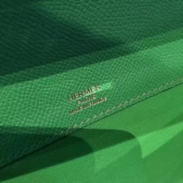 Replica Hermes Green Kelly Cut Clutch Gold Hardware