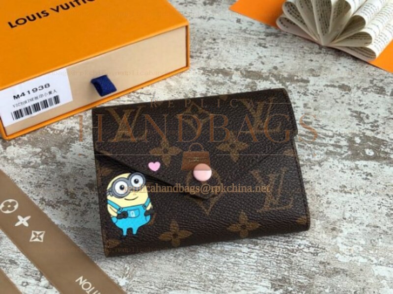 Replica Louis Vuitton Brown Monogram Minion Patch Victorine Wallet