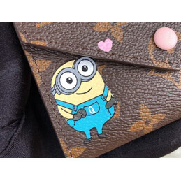 Replica Louis Vuitton Brown Monogram Minion Patch Victorine Wallet