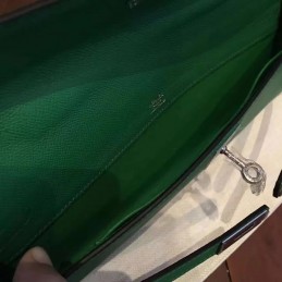 Replica Hermes Green Kelly Cut Clutch Gold Hardware