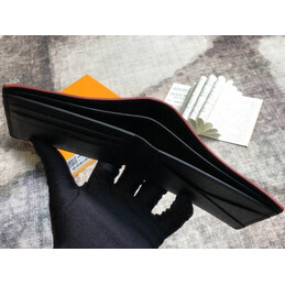 Replica Louis Vuitton Black Travel Sticker Multiple Wallet