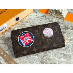 Replica Louis Vuitton Brown Monogram London Patch Zippy Wallet