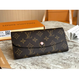 Replica Louis Vuitton Brown Monogram Pale Pink Snap Emilie Wallet