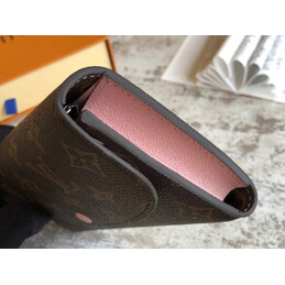 Replica Louis Vuitton Brown Monogram Pale Pink Snap Emilie Wallet