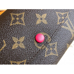 Replica Louis Vuitton Brown Monogram Red Snap Emilie Wallet - Style 2