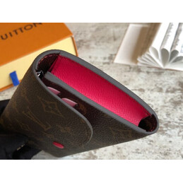 Replica Louis Vuitton Brown Monogram Red Snap Emilie Wallet - Style 2