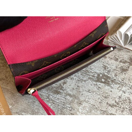 Replica Louis Vuitton Brown Monogram Red Snap Emilie Wallet - Style 2