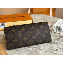 Replica Louis Vuitton Brown Monogram Red Snap Emilie Wallet - Style 2