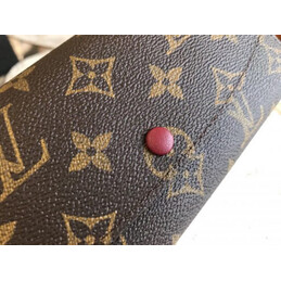 Replica Louis Vuitton Brown Monogram Burgundy Snap Emilie Wallet - Style 2
