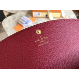 Replica Louis Vuitton Brown Monogram Burgundy Snap Emilie Wallet - Style 2