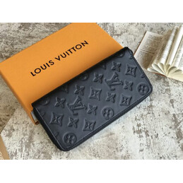 Replica Louis Vuitton Black Monogram Shadow Zippy Organizer Wallet