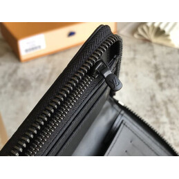 Replica Louis Vuitton Black Monogram Shadow Zippy Organizer Wallet