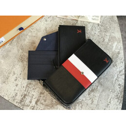 Replica Louis Vuitton Black Red White Stripe Felicie Pochette