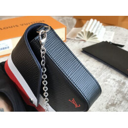 Replica Louis Vuitton Black Red White Stripe Felicie Pochette