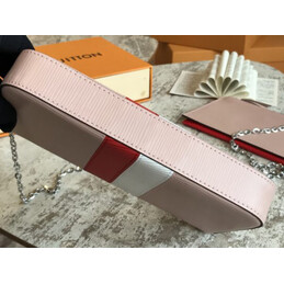 Replica Louis Vuitton Pale Pink Red White Stripe Felicie Pochette
