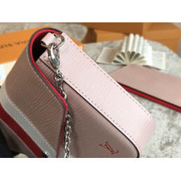 Replica Louis Vuitton Pale Pink Red White Stripe Felicie Pochette