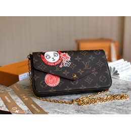 Replica Louis Vuitton Brown Monogram Panda Patch Felicie Pochette