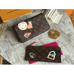 Replica Louis Vuitton Brown Monogram Multicolor Patch Felicie Pochette