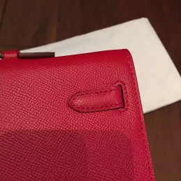 Replica Hermes Red Kelly Cut Clutch Gold Hardware