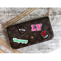 Replica Louis Vuitton Brown Monogram Black Graphic Felicie Pochette