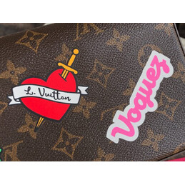 Replica Louis Vuitton Brown Monogram Black Graphic Felicie Pochette