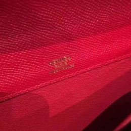 Replica Hermes Red Kelly Cut Clutch Gold Hardware
