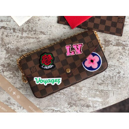 Replica Louis Vuitton Brown Damier Ebene Multicolor Patch Felicie Pochette
