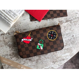 Replica Louis Vuitton Brown Damier Ebene Multicolor Patch Felicie Pochette